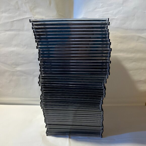 Open Box- Lot 47 Standard Black CD DVD Blu-ray Jewel Cases- Replacement Storage - Picture 1 of 6